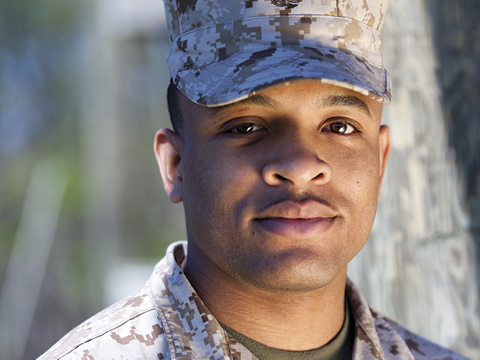 male soldier image close up