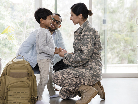 Soldier and family